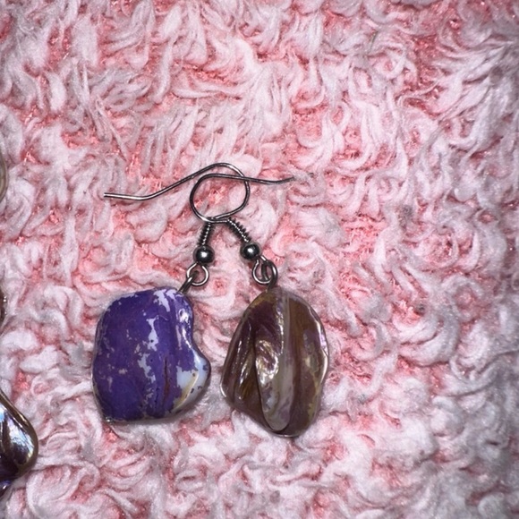 Purple and Brown Stone Necklace and Earring Set - Picture 2 of 8